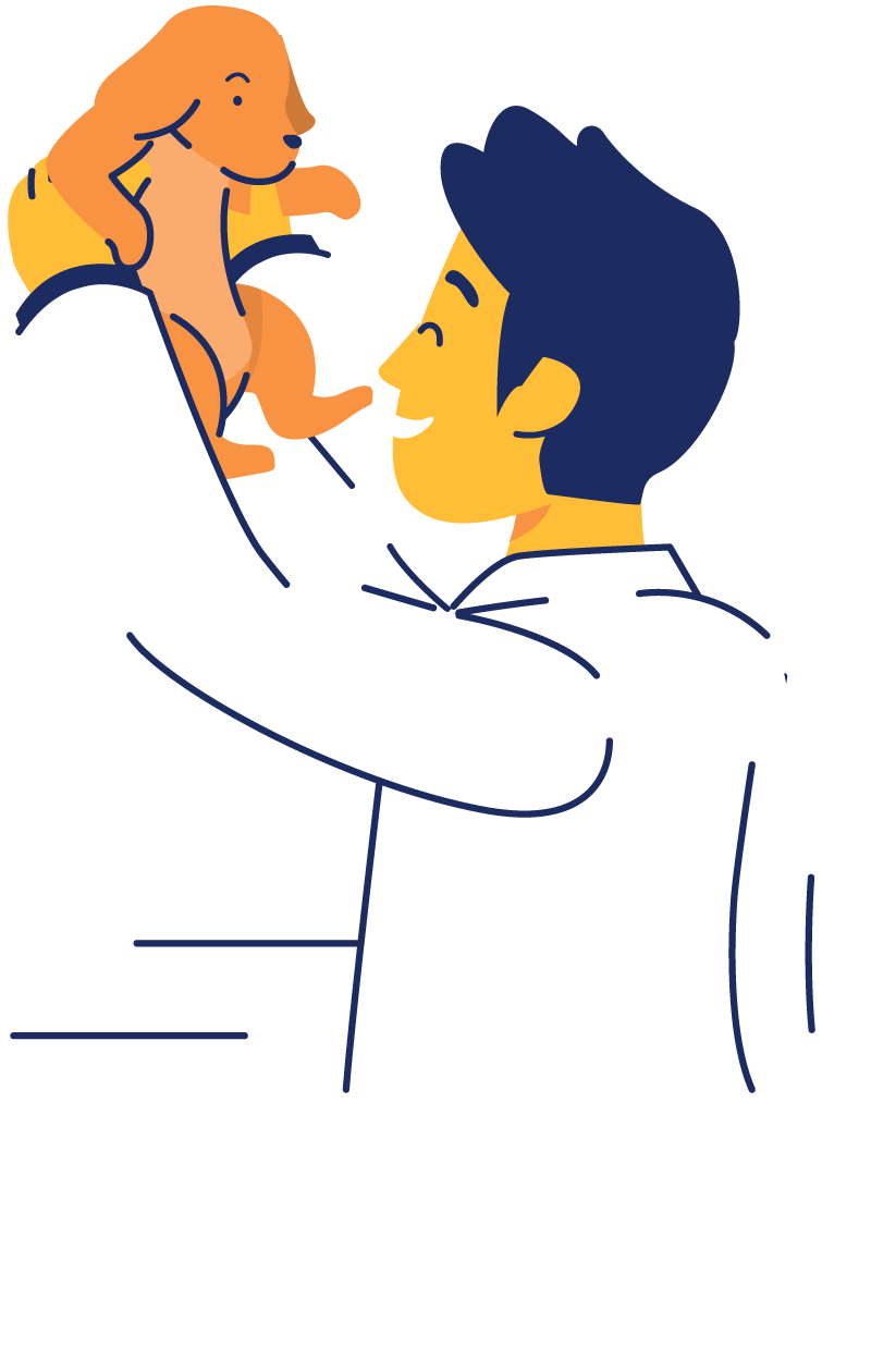 Happy pet after online vet care session