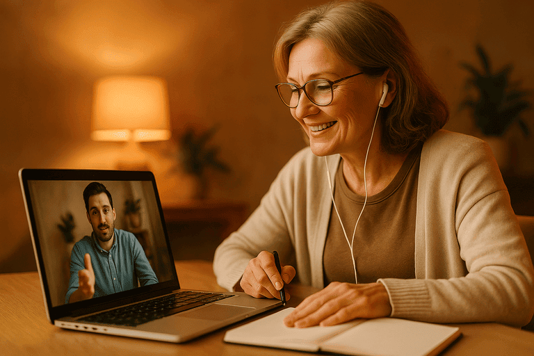 Doctor providing online GP telehealth consultation in Australia